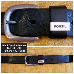 Black Genuine Leather Belt by Fossil